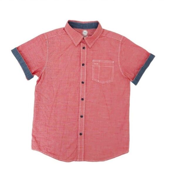 Wonder Nation Boys Short Sleeve Shirt Red Size XL Button Up - Picture 2 of 7